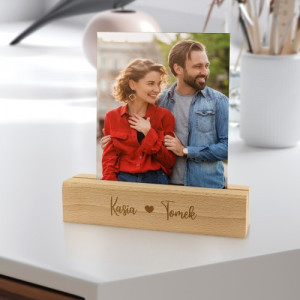 Statuetka ze zdjęciem 10x15 cm i grawerem dla pary - Namiętność