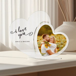 Statuetka ze zdjęciem dla zakochanych - I love you