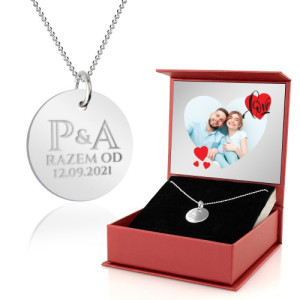 Naszyjnik srebrny (pr. 925) z grawerem dla ukochanej - Big love