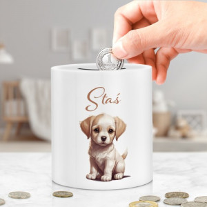 Skarbonka dla chłopca z nadrukiem imienia - Cztery łapy