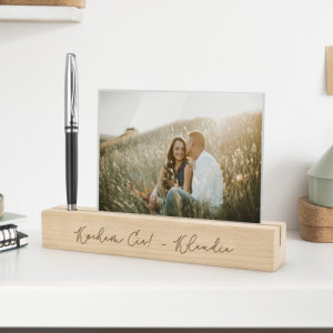 Ramka na zdjęcia i organizer na biurko z grawerem dla niej - Refleksja