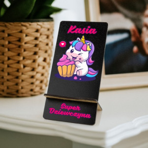 Stojak na telefon z nadrukiem na Dzień Kobiet - Unicorn