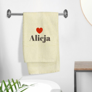 Ręcznik z haftem (70x140cm) dla ukochanej - Jej imię