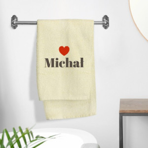 Ręcznik z haftem (70x140cm) dla ukochanego - Jego imię