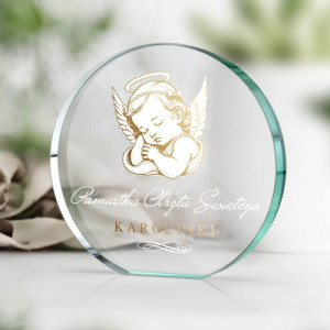 Statuetka szklana z nadrukiem dla dziecka na chrzest - Ceremonia