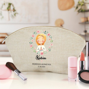 Kosmetyczka z nadrukiem dla dziewczynki na komunię - Wianek