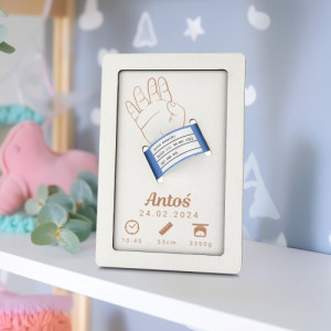 Ramka na bransoletkę dla niemowląt z nadrukiem metryczki - Noworodek