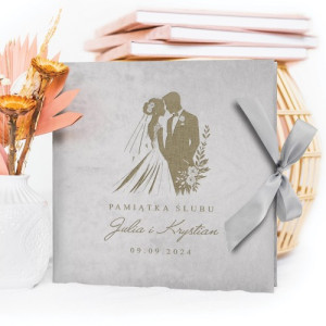 Album na zdjęcia welurowy z grawerem na ślub - Uchwycona miłość