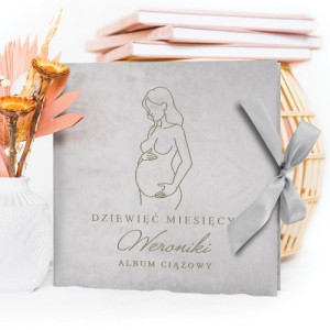 Album na zdjęcia welurowy z grawerem na baby shower - Wspaniały czas