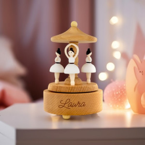 Pozytywka baletnica z grawerem imienia dla dziecka - Wesołe nutki