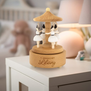 Pozytywka baletnica z grawerem na 1 urodziny - Zwiewny piruet