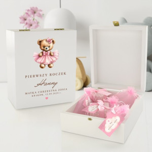 Pudełko wspomnień dla dziewczynki na roczek - Miłe wspomnienia