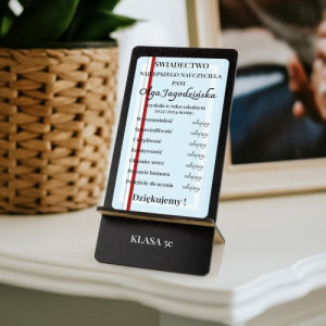 Stojak na telefon z nadrukiem dla nauczycielki - Wzorowy pedagog