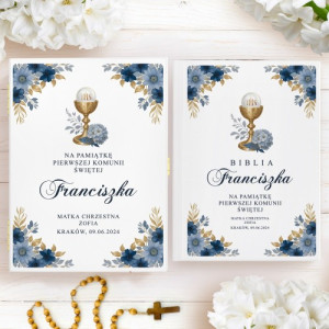 Biblia dla dzieci w etui na komunię dla chłopca - W Hostii ukryty