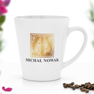 Kubek do kawy latte z nadrukiem - Monogram