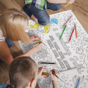 Kolorowanka dla dzieci XXL (60x90 cm) na 5 urodziny - Podwodny świat