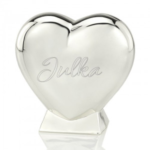 Skarbonka srebrna z grawerem serduszko dla dziewczynki - Urocze serce