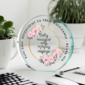 Statuetka szklana z nadrukiem dla nauczycielki - Inspiracja