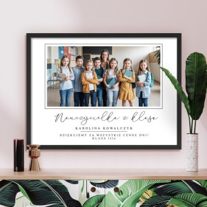 Plakat w ramce (30x40) ze zdjęciem dla nauczycielki - Najlepsza