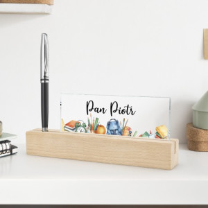 Wizytownik na biurko z nadrukiem dla nauczyciela - Chodząca encyklopedia