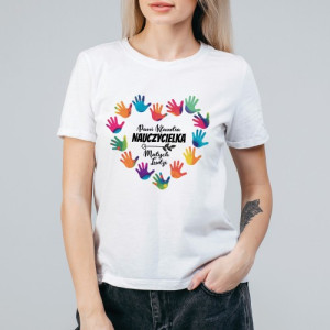 Koszulka damska z nadrukiem dla nauczycielki Rozmiar M - Wielki człowiek