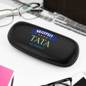 Etui na okulary czarne z nadrukiem dla taty - Najlepszy na świecie
