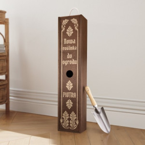 Skrzynka na drzewko z grawerem dla ogrodnika - Nowa roślinka