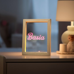 Ramka drewniana LED z nadrukiem dla niej - Sweet girl