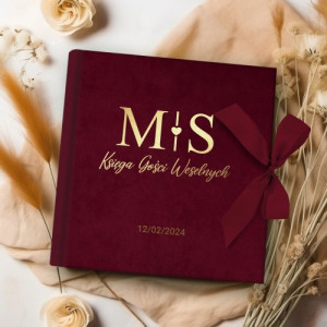 Księga gości weselnych welurowa z nadrukiem - Weselny klimat