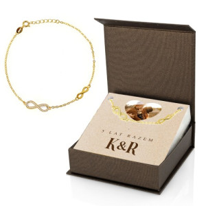 Bransoletka nieskończoność z cyrkoniami dla żony - Wciąż razem