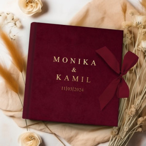 Album na zdjęcia welurowy z nadrukiem na ślub - Eteryczny