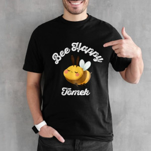 Koszulka z nadrukiem dla pszczelarza Rozmiar XXL - Bee happy
