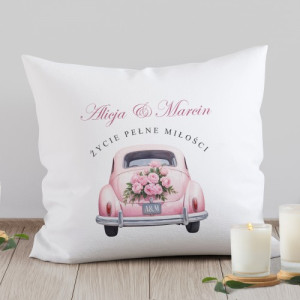 Poduszka dekoracyjna z nadrukiem dla pary - Wspólna droga