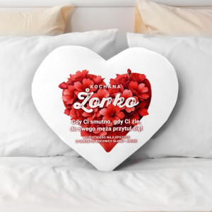 Poduszka dekoracyjna serce na 35 rocznicę ślubu - Przytul się