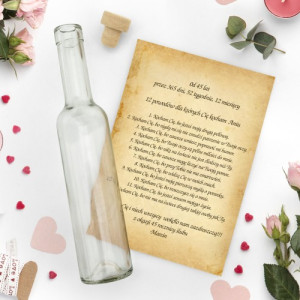 List w butelce z dedykacją na 45 rocznicę ślubu dla żony - Wyznanie