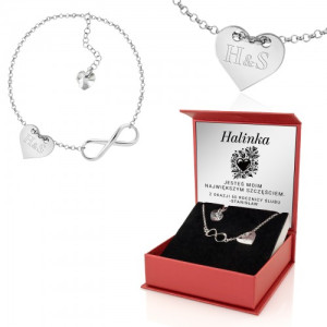 Bransoletka srebrna z grawerem na 50 rocznicę ślubu - Największe szczęście