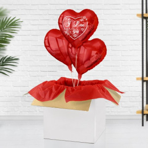 Balony z helem i kartka w pudełku na rocznicę związku - Uniesienie
