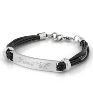 Bransoletka męska z grawerem dla chłopaka - Chodzący ideał