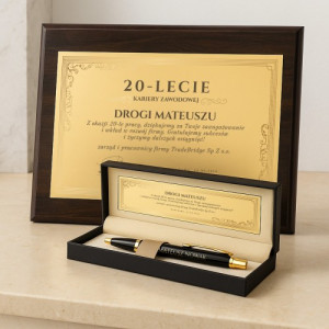 Długopis Parker i certyfikat na 20-lecie pracy zawodowej - Rozwój zawodowy