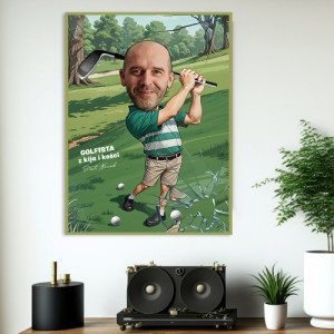 Plakat ze zdjęcia (50x70 cm) dla golfisty - Z kija i kości