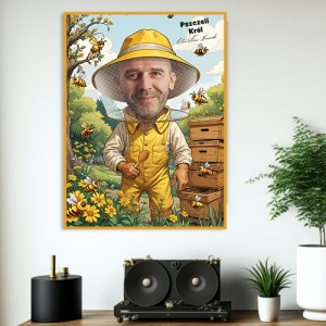 Plakat ze zdjęcia (50x70 cm) dla pszczelarza - Król pasieki