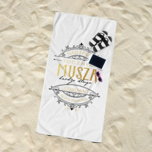Ręcznik plażowy (70 x 140) z nadrukiem na urodziny - Najlepszy rocznik