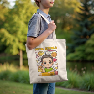 Torba z nadrukiem dla chłopca do szkoły - Zaczarowany ołówek