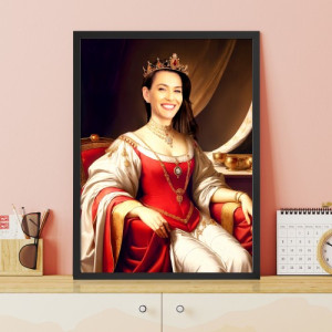 Królewski portret w ramce (30 x 40 cm) dla niej - Szlachcianka