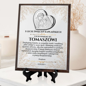 Obraz Świętej Rodziny srebrny na 5-lecie kapłaństwa - Kaznodzieja