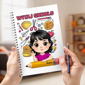 Notatnik z nadrukiem dla dziewczynki do szkoły - Zapiski