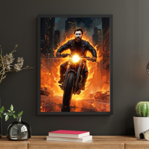 Portret ze zdjęcia w ramce (30 x 40 cm) dla motocyklisty - Władca dróg