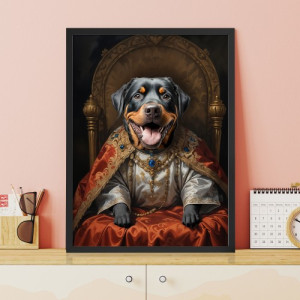 Królewski portret ze zdjęcia pupila (30x40 cm) w ramce - Najwyższy władca