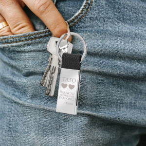 Brelok do kluczy z grawerem dla taty - Wracaj bezpiecznie