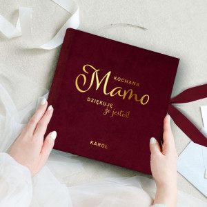Album na zdjęcia welurowy z nadrukiem dla mamy - Dziękuję, że jesteś